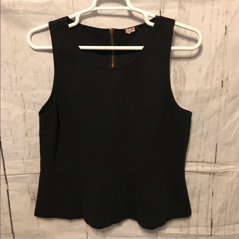 Women’s J.Crew peplum sleeveless zip back top XL